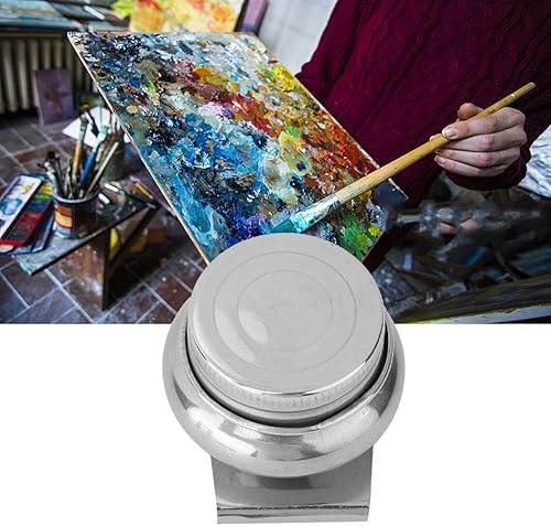 Miniatura 6 de Taza de paleta de acero inoxidable Taza de pintura al óleo de boca grande Taza de contenedor de paleta de boca dobleindividual para Ding (# 9)