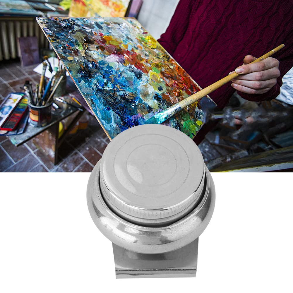 Contenitore per Pittura a Olio con Coperchio, Pittura ad Olio Doppia Tazza Tavolozza Pittura ad Olio Vaso Contenitore in Acciaio Inossidabile Tazze Palette Dipper per Acrilico, Pittura ad Olio(#9)