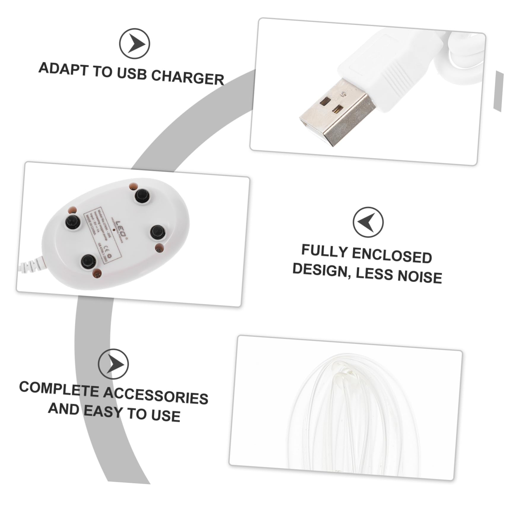 De Oxigeno USB para Acuario De Aireador De Aire USB Oxigenador De Estanque De Peces Aireador De Filtro De Tanque Mini Abdominales De Aireación