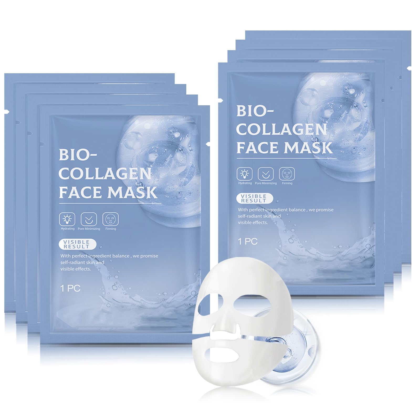 Collagen Face Mask, Collagen Deep Mask, Overnight Face Mask- Collagen Mask Hydrating Face Mask Sheet Mask - Face Masks Skincare Face Pack Anti Aging Face Mask Set (6)