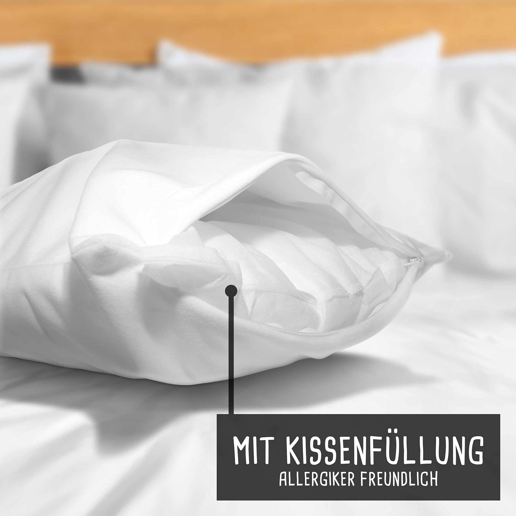 XXL Kissen selbst gestalten – beidseitiger Druck inkl. Kissenfüllung – personalisierbares Fotokissen mit Foto und Wunschtext auf beiden Seiten – 40 x 80 cm – extra großes Format weiß-glatt