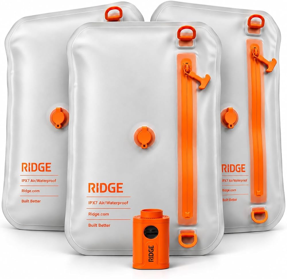 3-Pack Ridge Vacuum Packing Set with Pump for Travel, 3 Compression Cubes & USB-C Rechargeable Pump, Carry-On Size Compression and Space Saver, Airtight Travel Bag — 사진 1