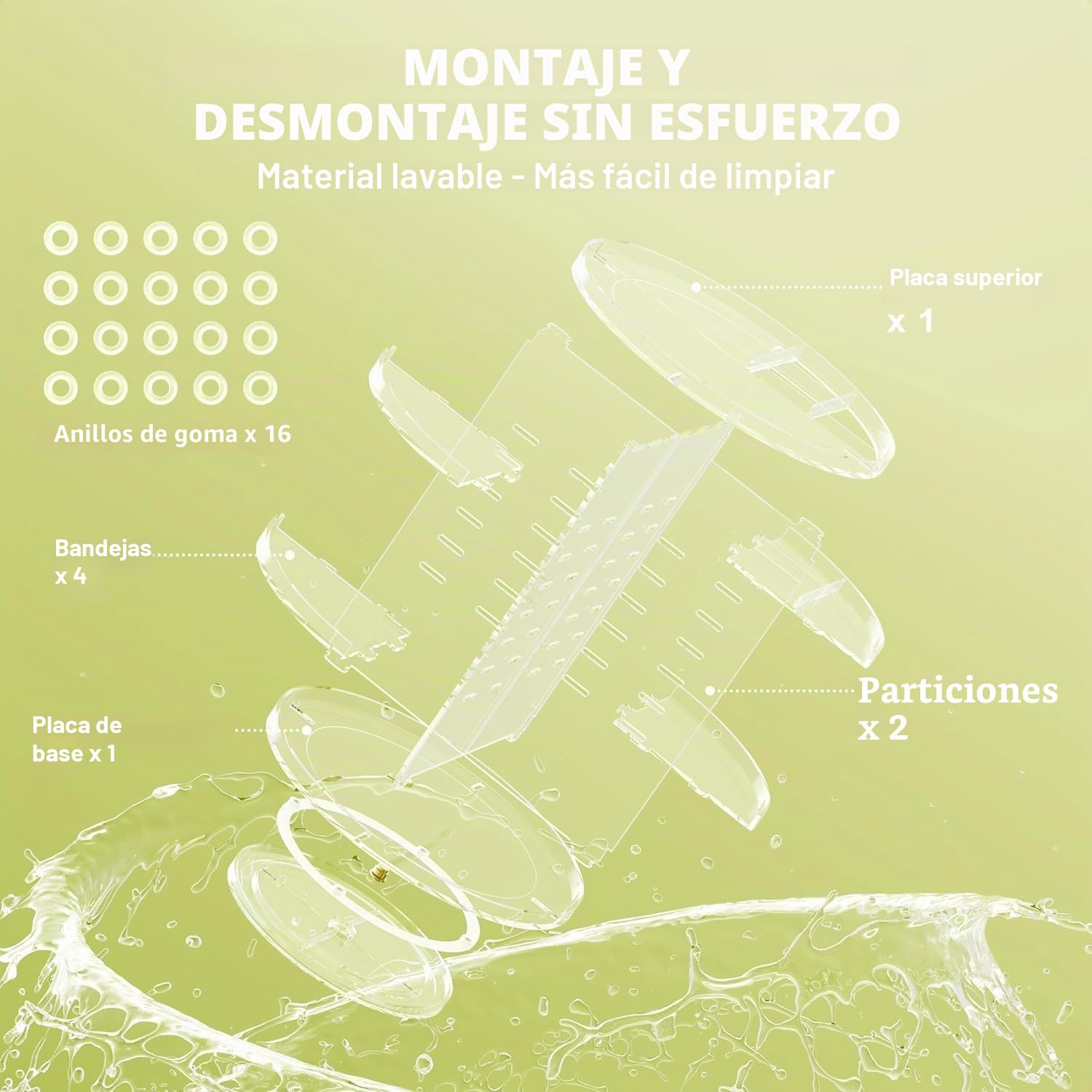 Auxmir Organizador de Maquillaje, Giratorio 360°, Organizador para Perfumes Cremas Pintalabios Skincare, Almacenaje Cosméticos con Capas Ajustables para Tocador Baño, Gran Capacidad