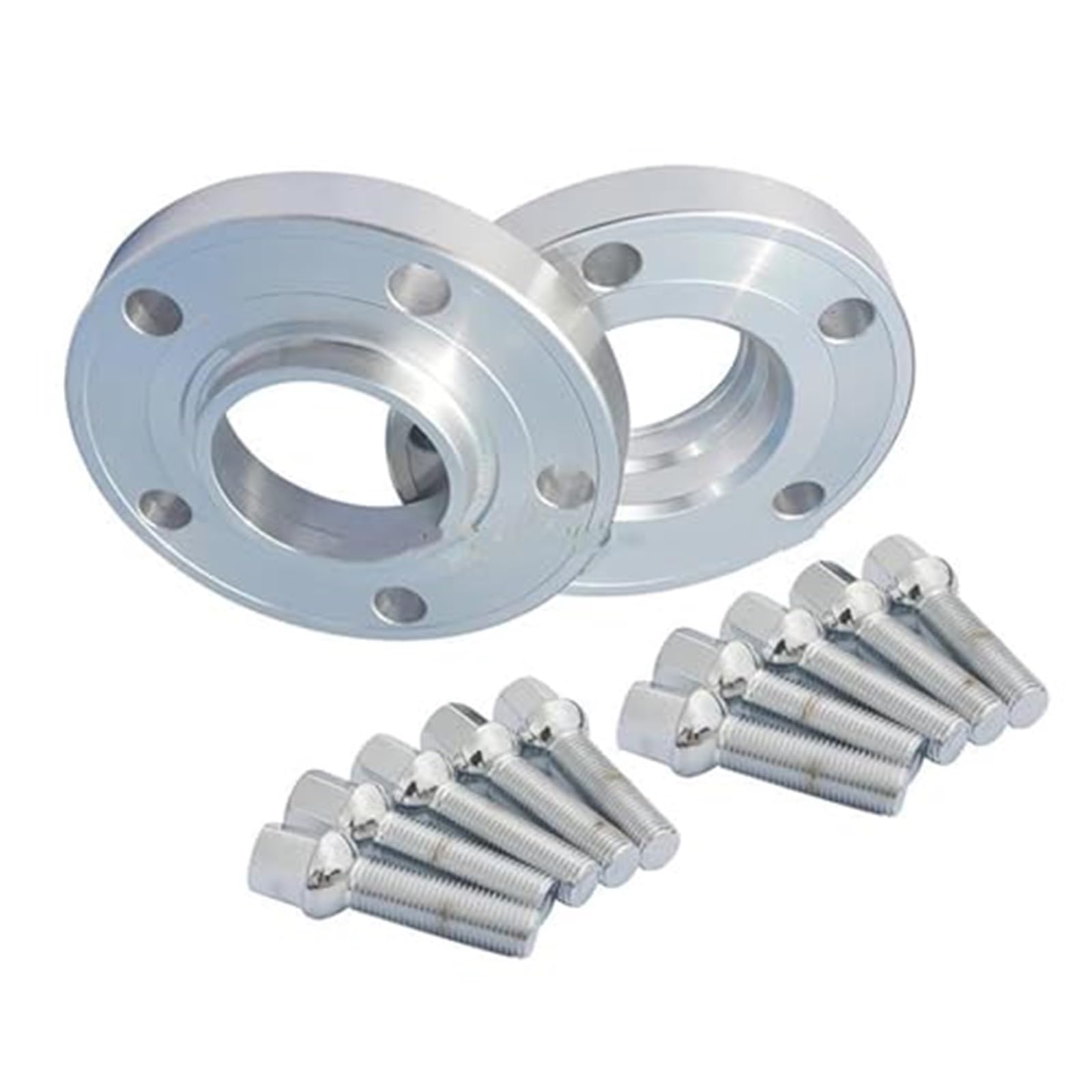 Podkładki dystansowe 2 szt., do, 15/20mm 5x112-57.1 6061-T6, kute aluminiowe adaptery dystansowe kół samochodowych + 10 szt. 14x1.5 kulkowe, do siedzeń, przedłużone śruby podkładki płytki Dys