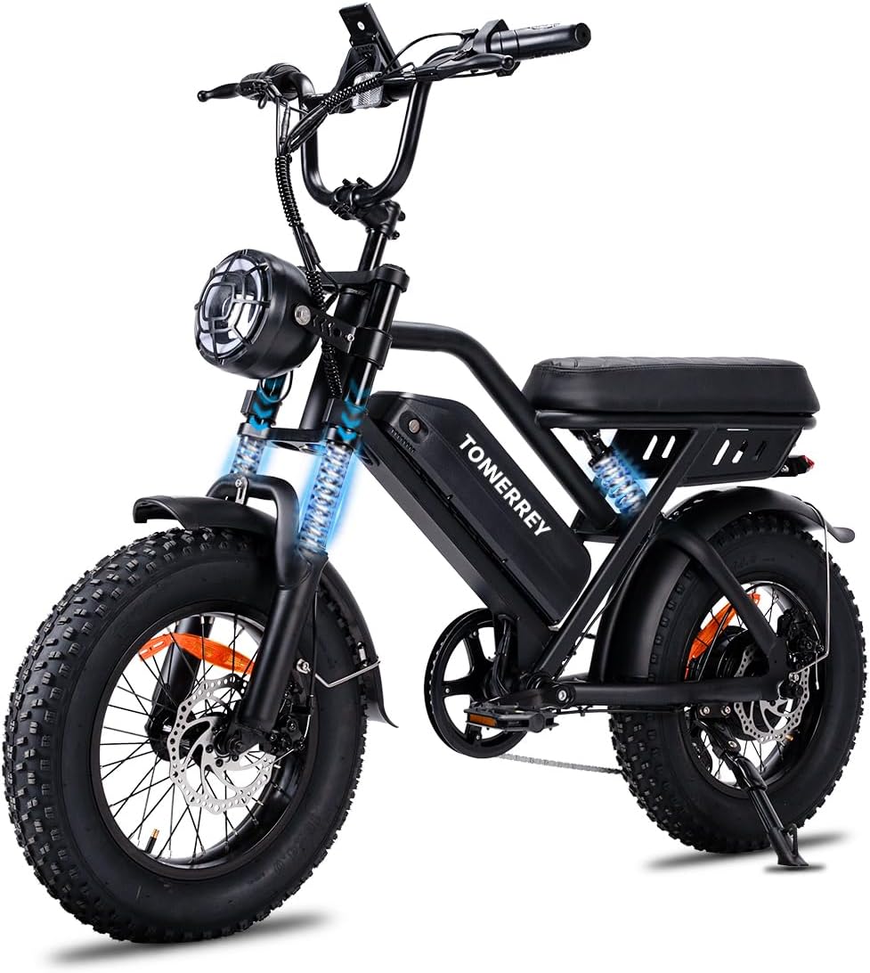 T16 Ebike for Teens, Mini eBike 1000W Electric Bike 22 MPH Max Speed with 48V 15.6Ah Removable Battery, 56 Miles Range, 16"x4" Fat Tires, City/School Commuting Moped Style Bike (UL2849)