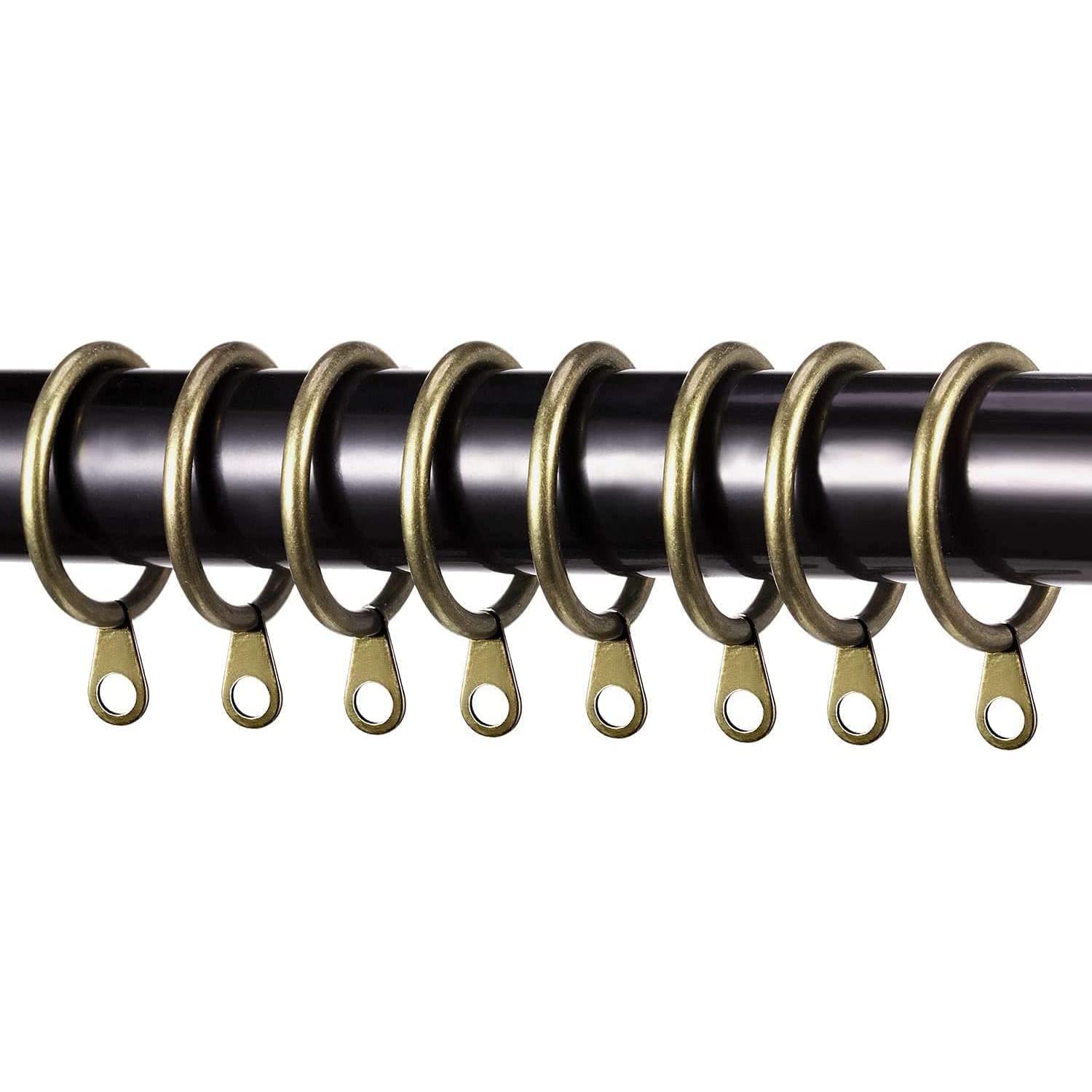 Homeelabador Brass Curtain Pole Rings 45Mm Strong Metal Curtain Hanging Rings Sliding Eyelet Rings Hanging Rings Pack Of 24.