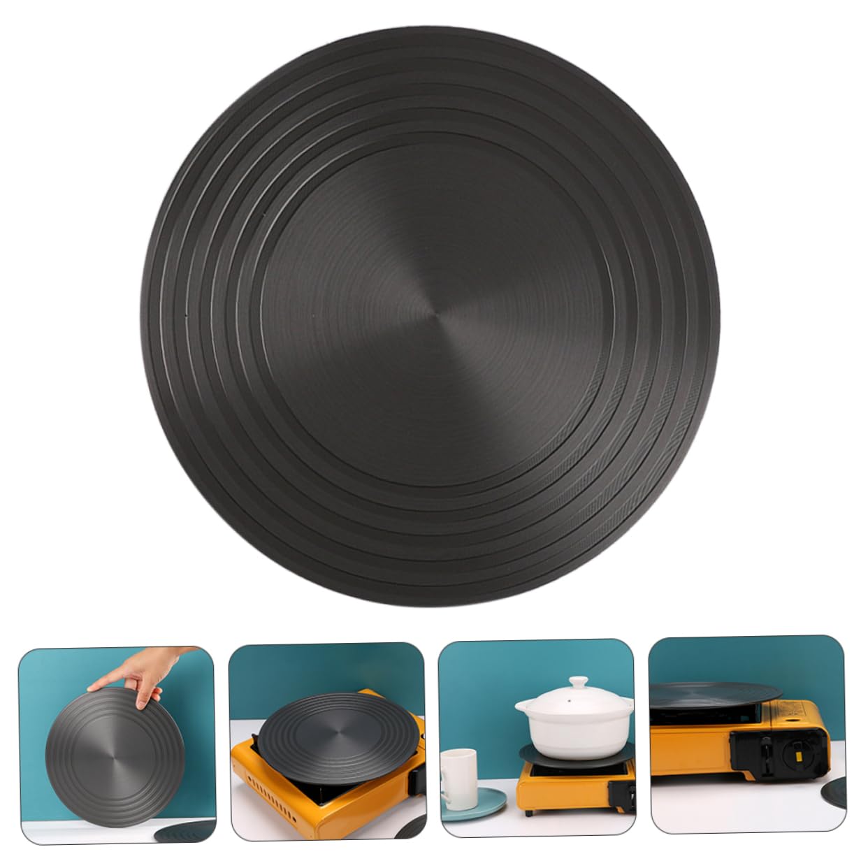 Zerodeko Difusor de Calor de Estufa de Gas Redondo 28cm de Aluminio | Bandeja de Descongelación Rápida, Accesorio de Cocina para Distribución Térmica y Protección contra Quemado