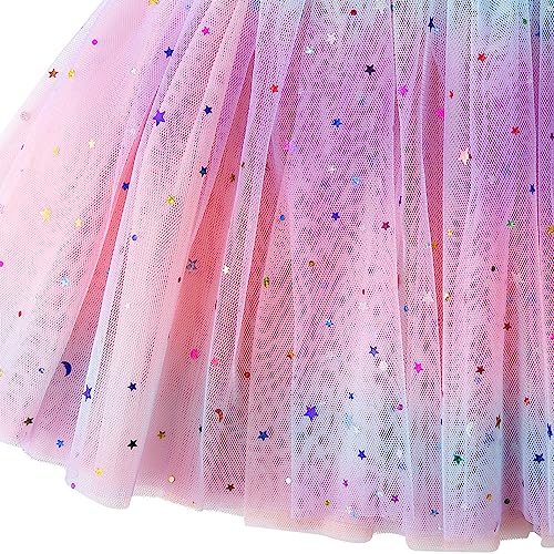 Image of Jastore Girls Layered Rainbow Tutu Skirt Dance Dress Ruffle Tiered Clubwear