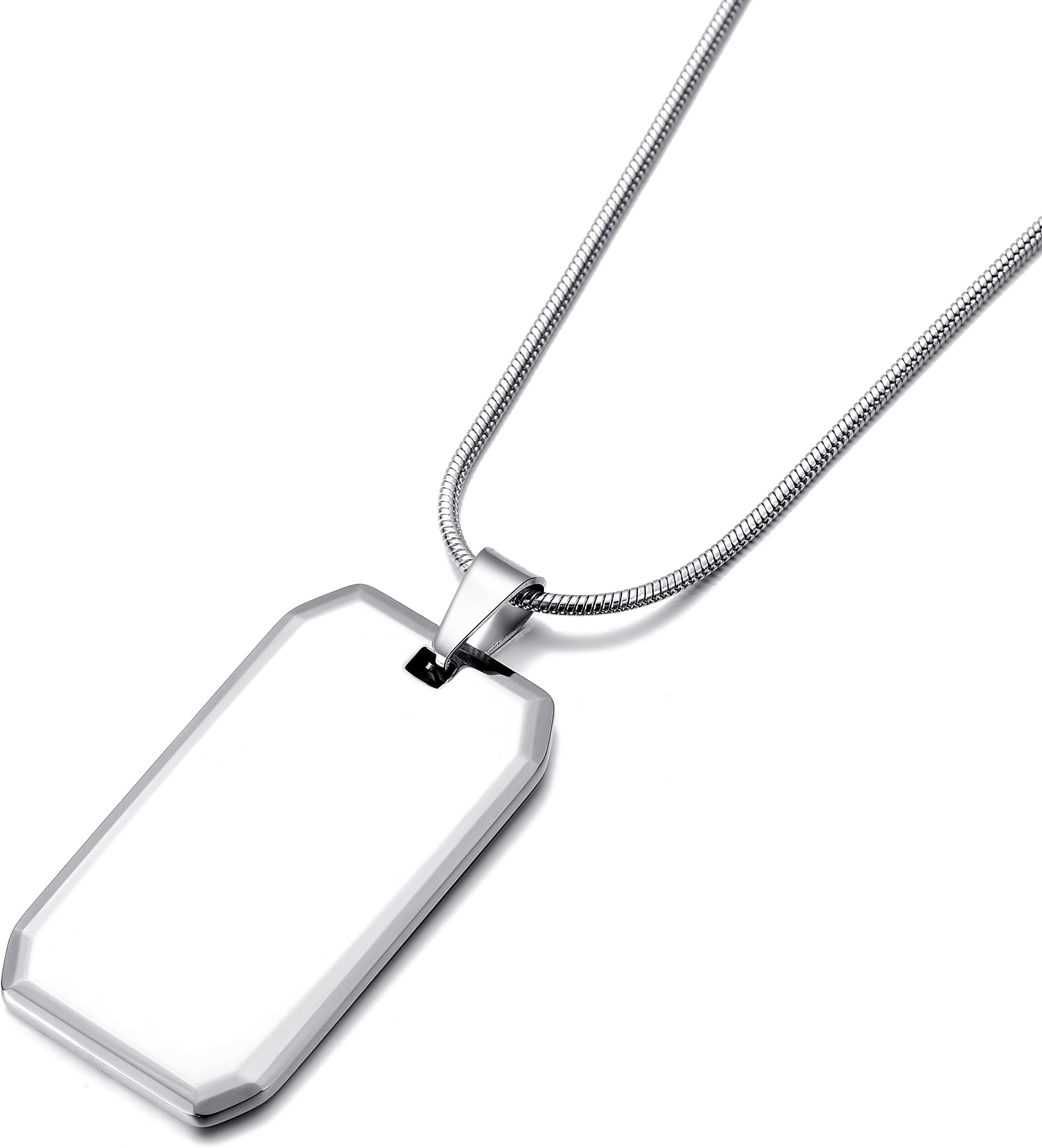 MOO&LEEMOO&LEE Mens Tungsten Steel Pendant Necklace with Stainless Steel Snake Chain