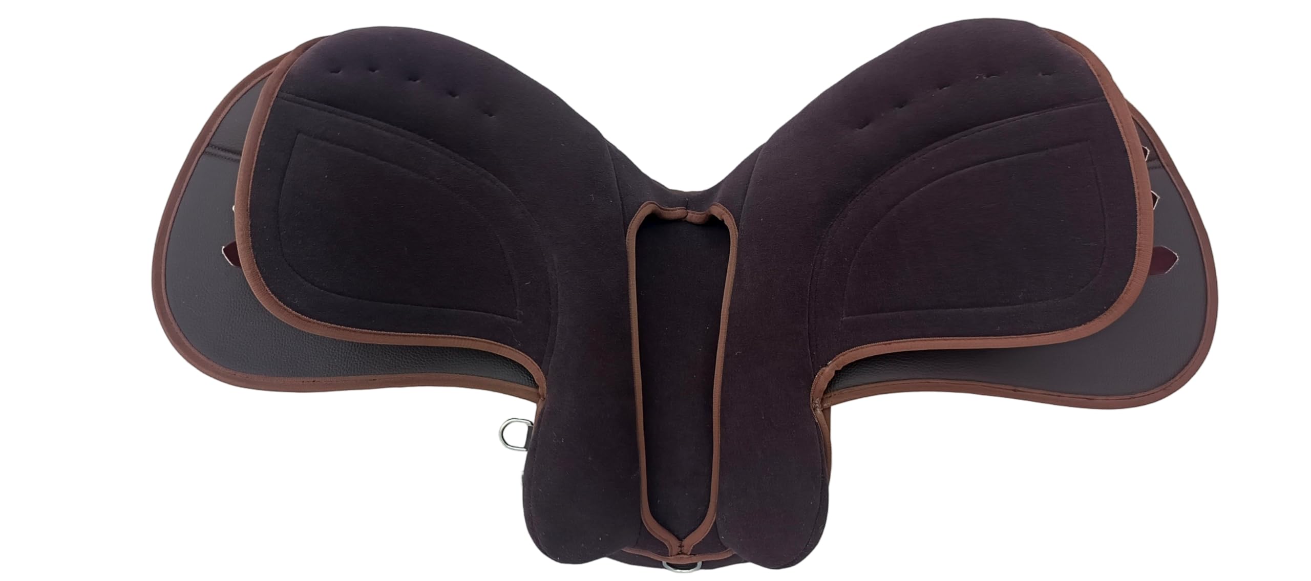 Sella per cavalli sintetici, larghezza 45 cm, colore: Nero e Marrone