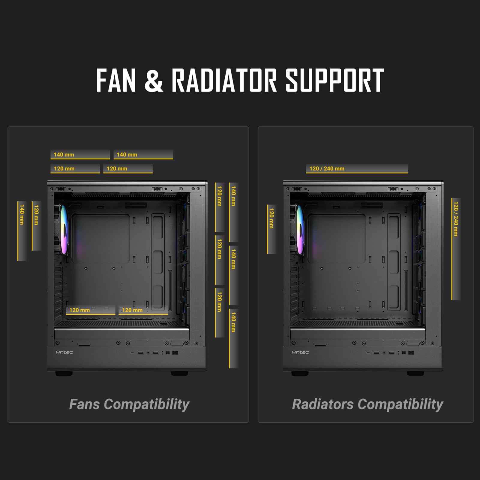 ANTEC Performance P6 Neo ARGB Boîtier PC ATX Tour midi, Noir