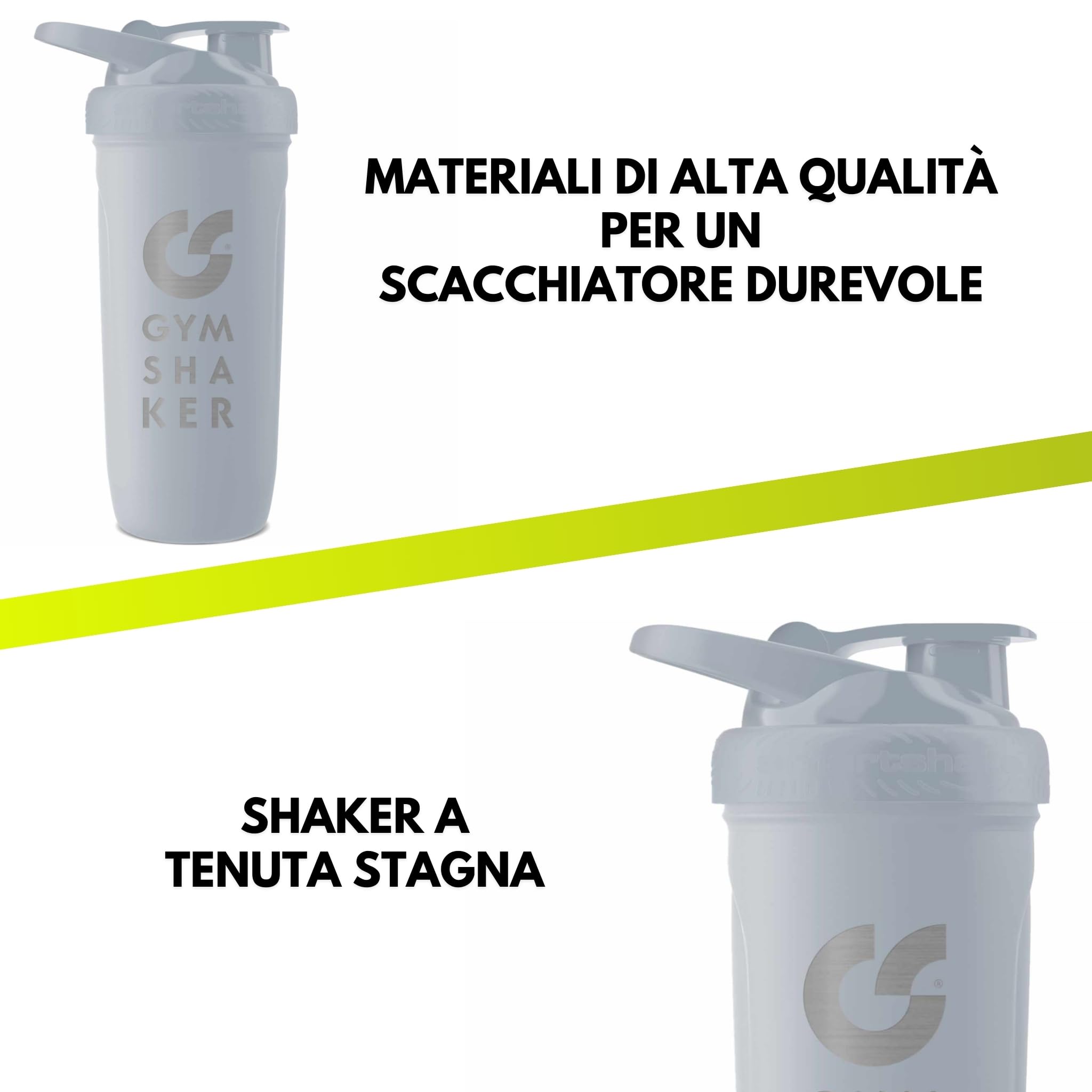 GYMSHAKER Shaker In Acciaio Inox 900 Ml – Espandibile Fino A 700 Ml, A Tenuta Stagna, Privo Di BPA, Con Setaccio A Nido D'ape, Nero - 4