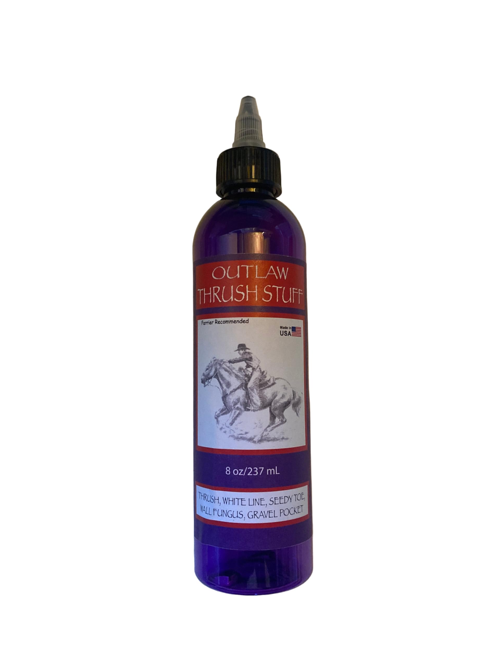 Outlaw Thrush Stuff – Fast-Acting Thrush Treatment for Horses – Non‑Stinging, Farrier‑Approved Formula with Unique Features – Works in Wet Conditions – Cleans, Dries & Protects Hooves