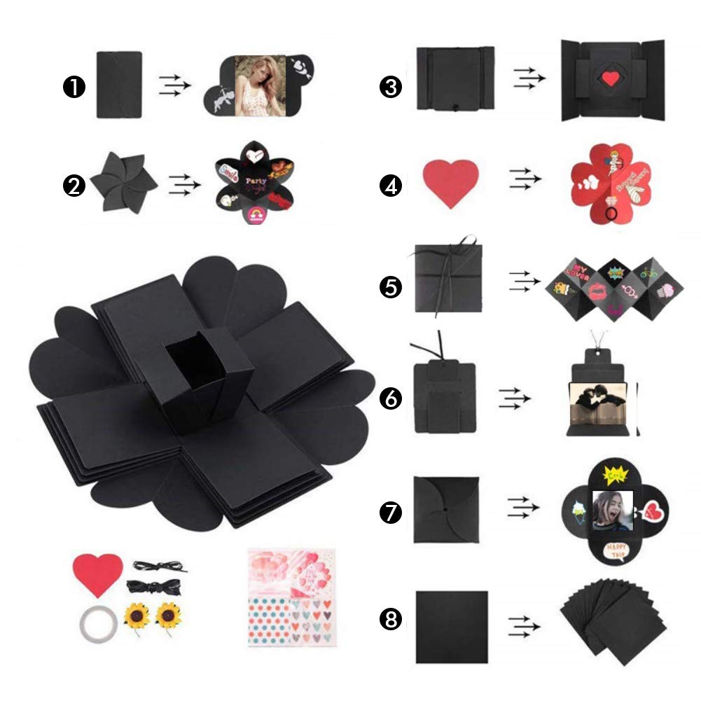Boîte Cadeau Explosion Surprise DASIAUTOEM - Album Photo Scrapbooking DIY Saint Valentin