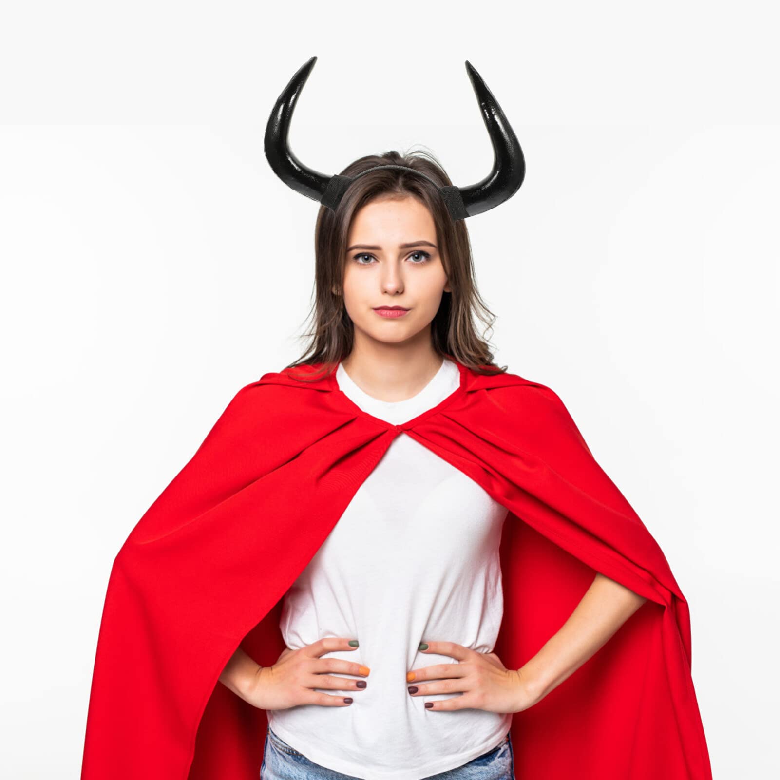 Soochat Dämonen-Hörner Stirnband – Schwarzes Halloween-Cosplay-Zubehör Mit Elastischem Band
