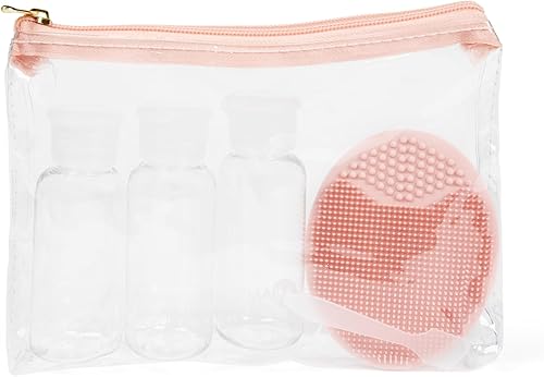 Miniatura 8 de MIAMICA Botellas de viaje y neceser de viaje compatibles con la TSA, incluye 12 piezas, 7.55 pulgadas de largo x 7.4 pulgadas de ancho x 1.8