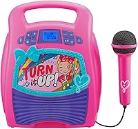 Vista 1 de eKids JoJo Siwa - Máquina de karaoke con Bluetooth, altavoz portátil Bluetooth con micrófono para niños, altavoz con puerto USB para reproducir