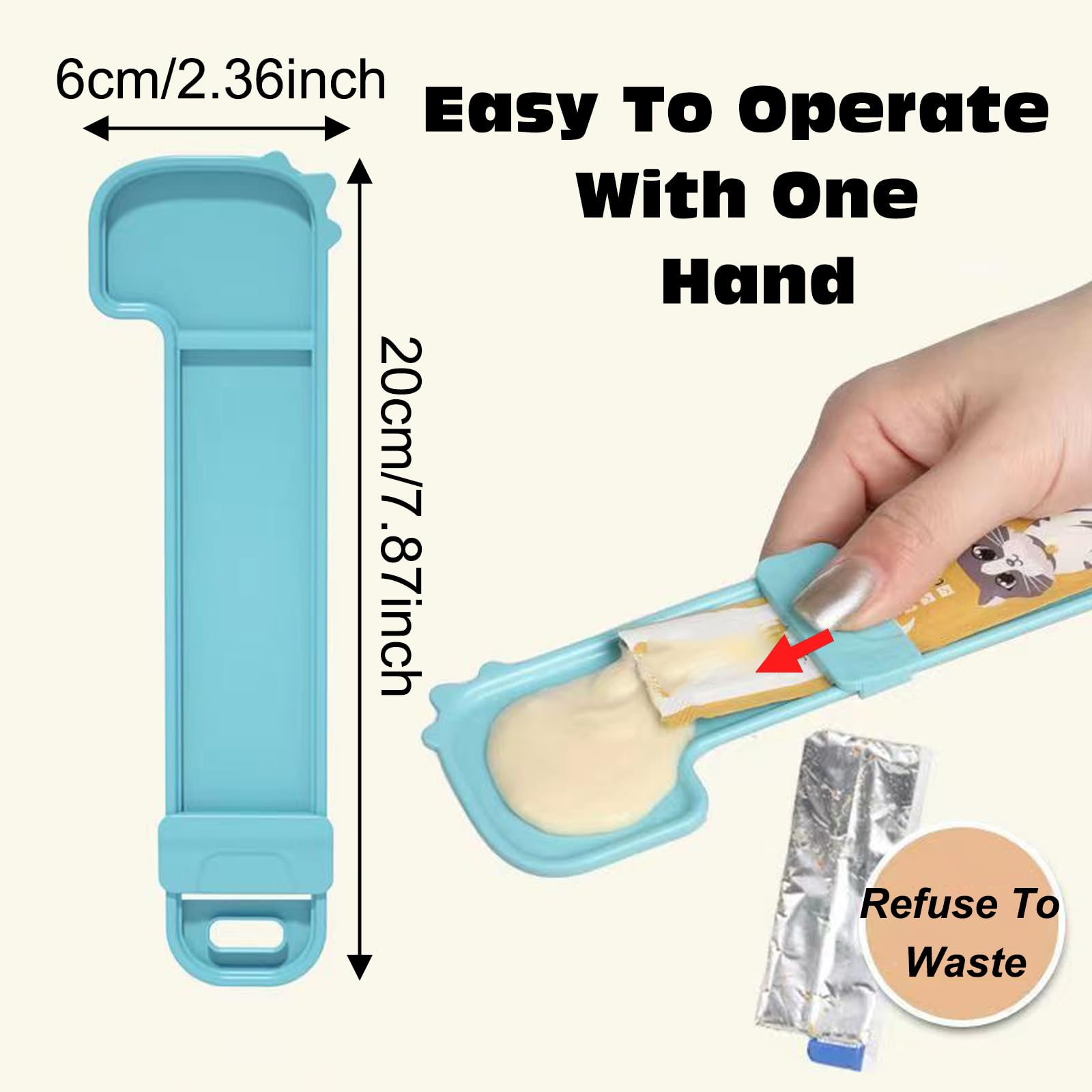 4 Pièces Cuillère à Presser pour Chat, Mignon Cuillère à Lécher pour Chaton, Portable Squeeze Strip Spoon Mangeoire pour Chats, Bande de Chat Happy Spoon pour Les Animaux de Compagnie