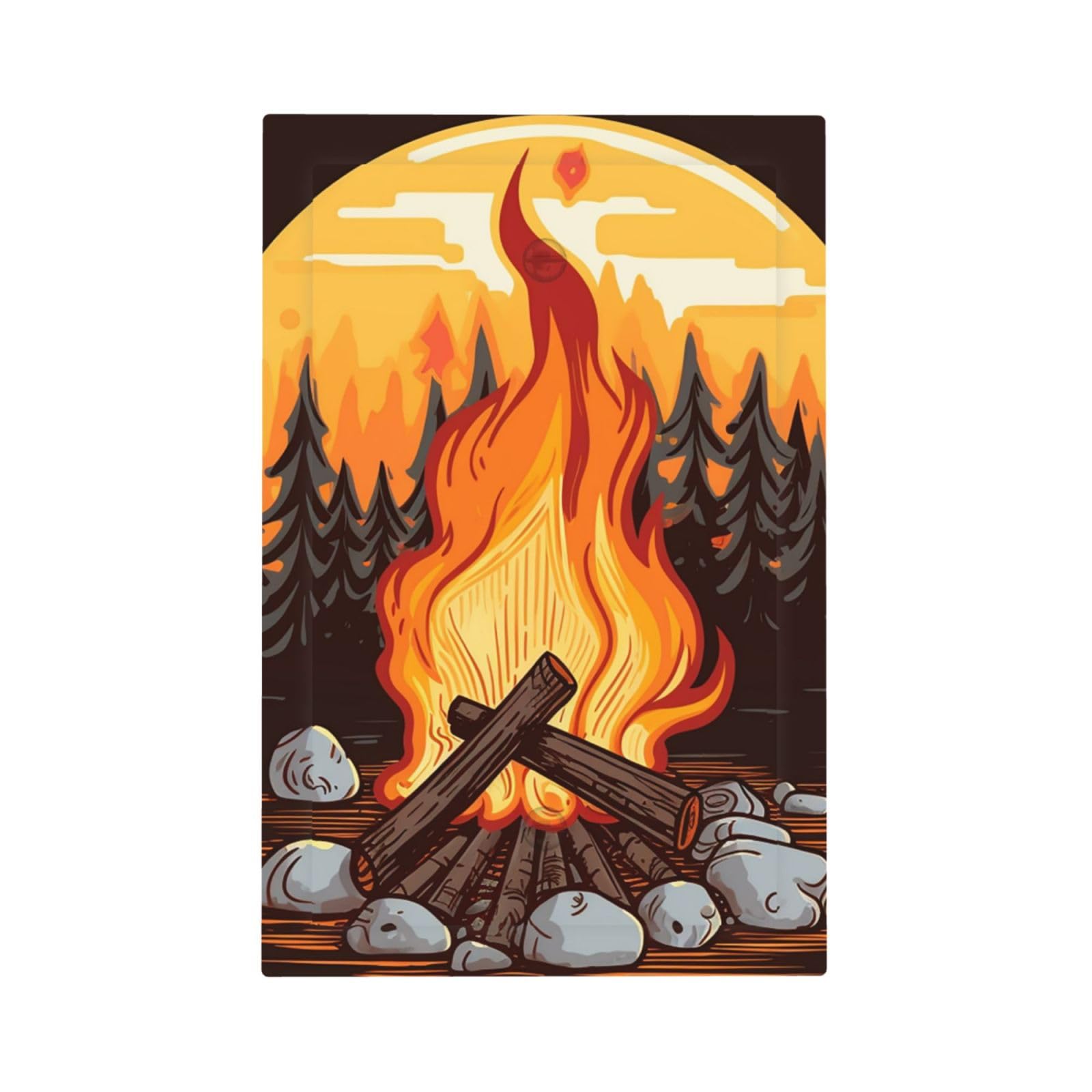 1-Gang Decorator Wall Plate Bonfire Light Switch Cover Single Gang Receptacle Outlet Wall Plate Mid Size 5" x 3" Wallplate Unbreakable Polycarbonate Outlet Faceplates Covers