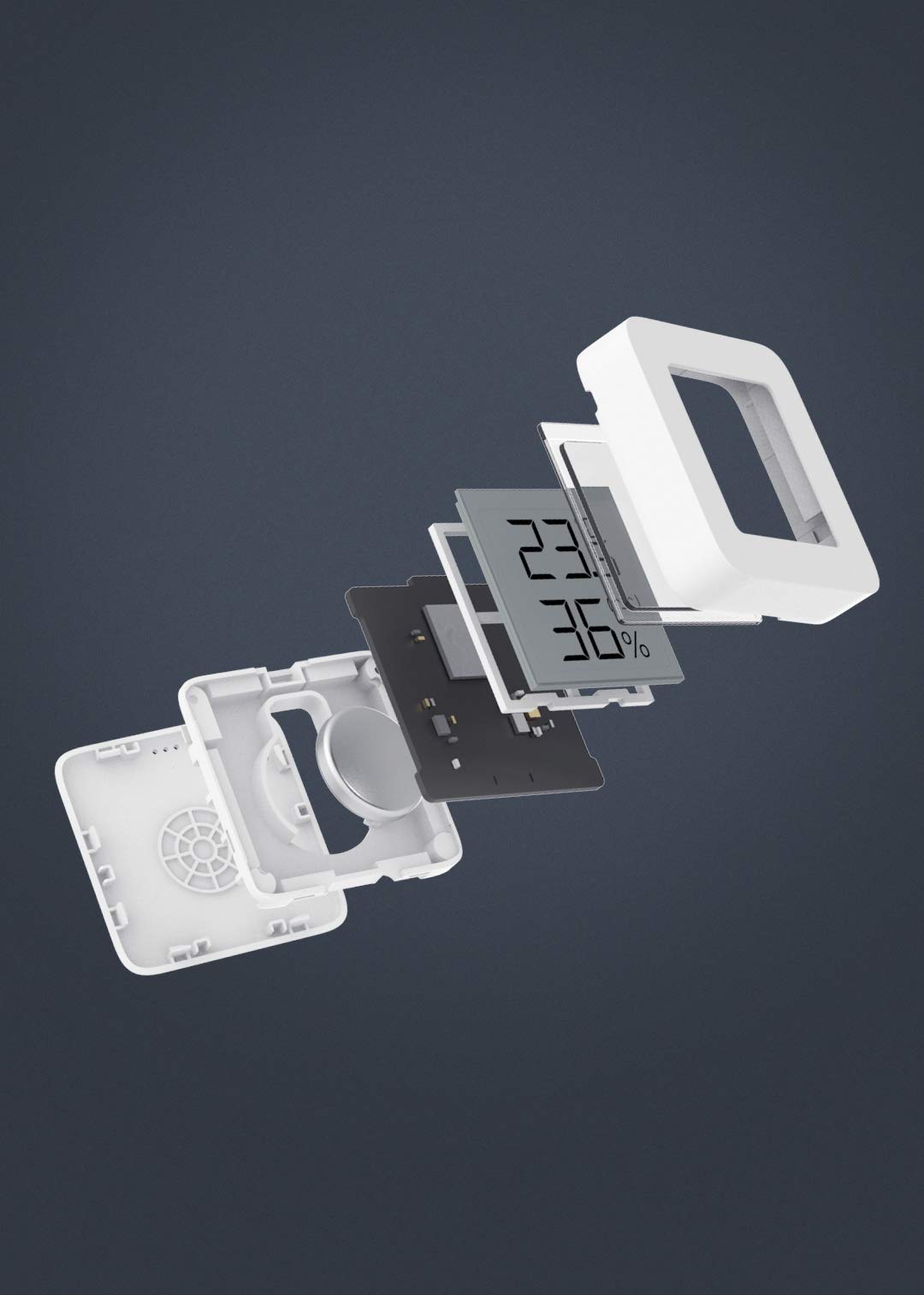 Xiaomi Mi Temperature and Humidity Monitor 2 moniteurs pour Le contrôle de la température et de l'humidité, Lot de 2 pièces, Blanc, Large