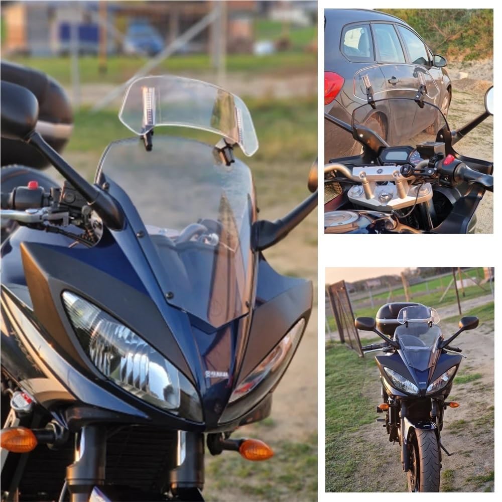 Spoiler di estensione del parabrezza for moto, deflettore dell'aria del parabrezza for Suzuki VS 600 800 DL650 DL1000 DL250 V-STROM 650 1000 XT(A Large Transparent)