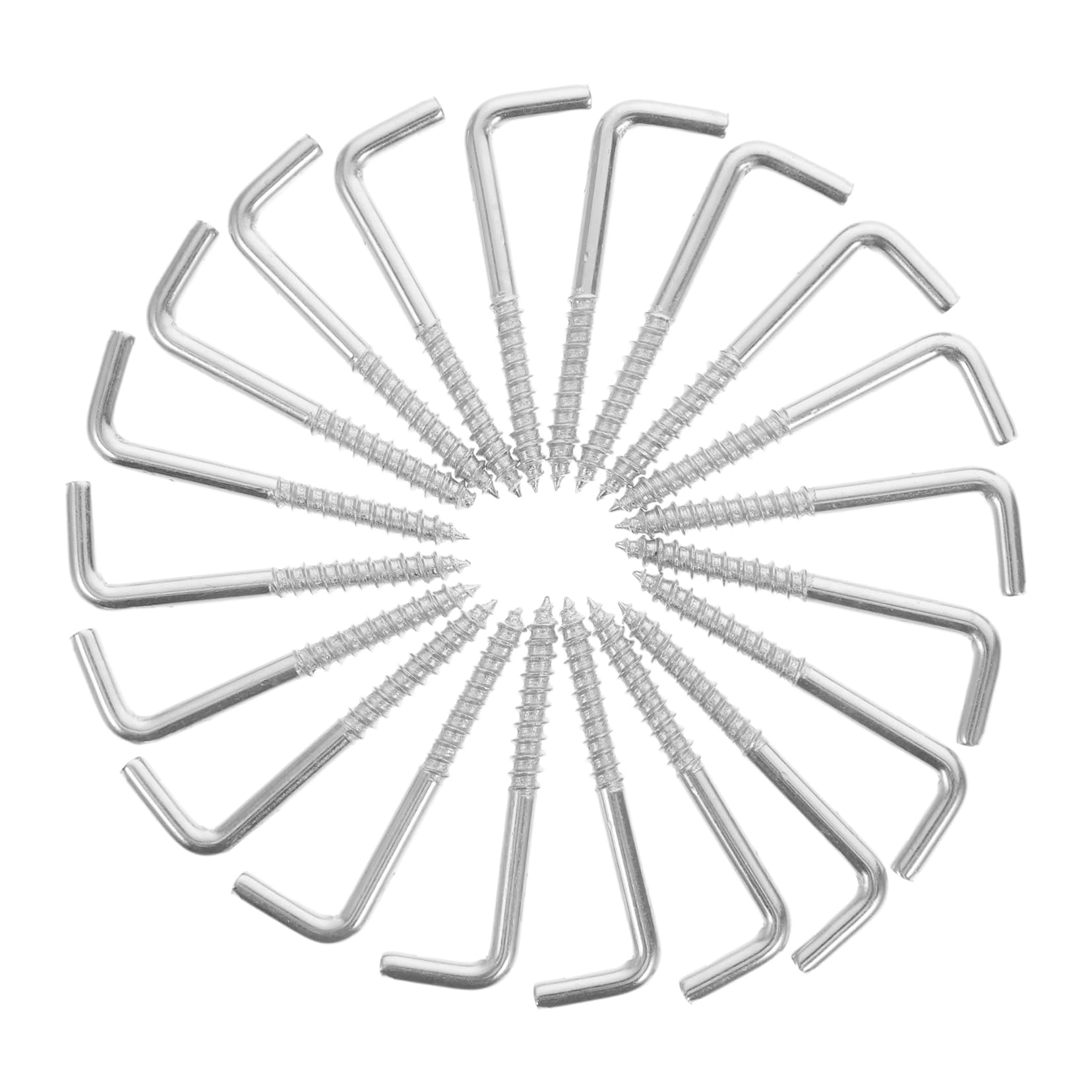 Garneck 20 Pack Heavy Duty L-Shape Screw Hooks Small Ceiling Hooks for Hanging Pictures Jewelry Cups and More Galvanized Steel Indoor/Outdoor