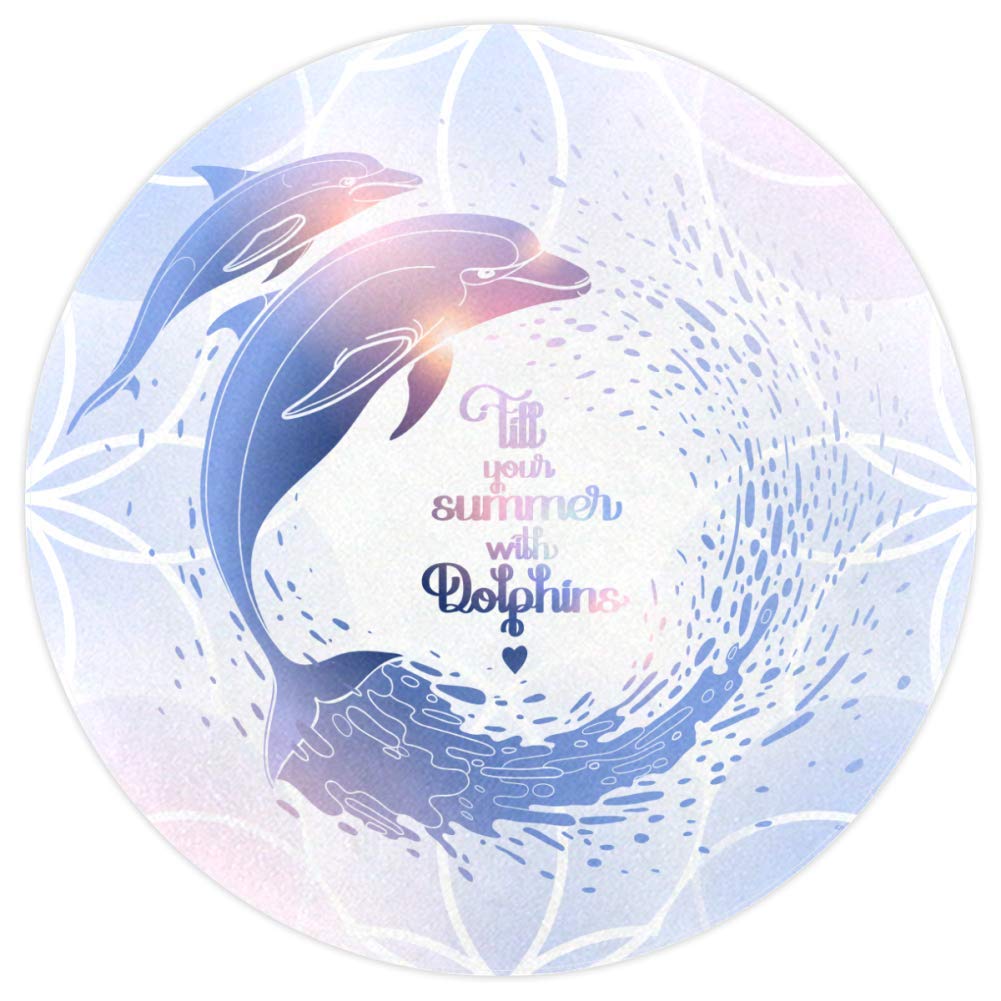 Tapis rond dauphins antidérapant et doux en polyester pour chambre