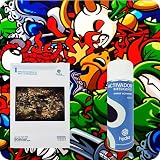 BASIC Wassertransferdruck Starter Set Hydro Dipping Kit: Aktivator Spraydose 400 ml + Grundlegende Bedienungsanleitung + Wassertransferdruck Folie Breite: 50cm. Länge: 200cm (HOT-045)