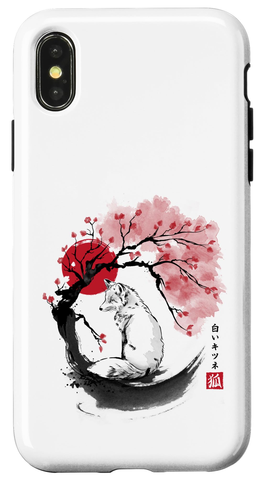 White Kitsune Sumi and Case for iPhone X/XS