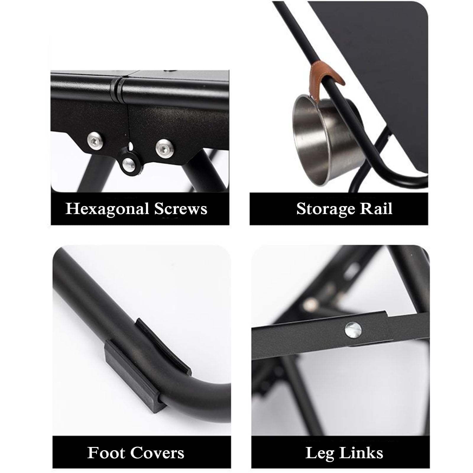 Tavolo da barbecue pieghevole portatile, extra large, in metallo, con borsa per riporre barbecue, picnic, spiaggia, pesca, giardino, balcone, soluzione versatile per cene all'aperto