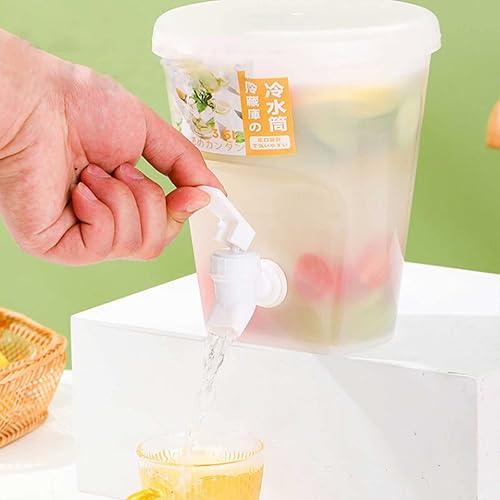 Miniatura 5 de Dispensador de bebidas de plástico de gran capacidad de 3.5 L para fiestas, hervidor frío con grifo y tapa, dispensador de bebidas para