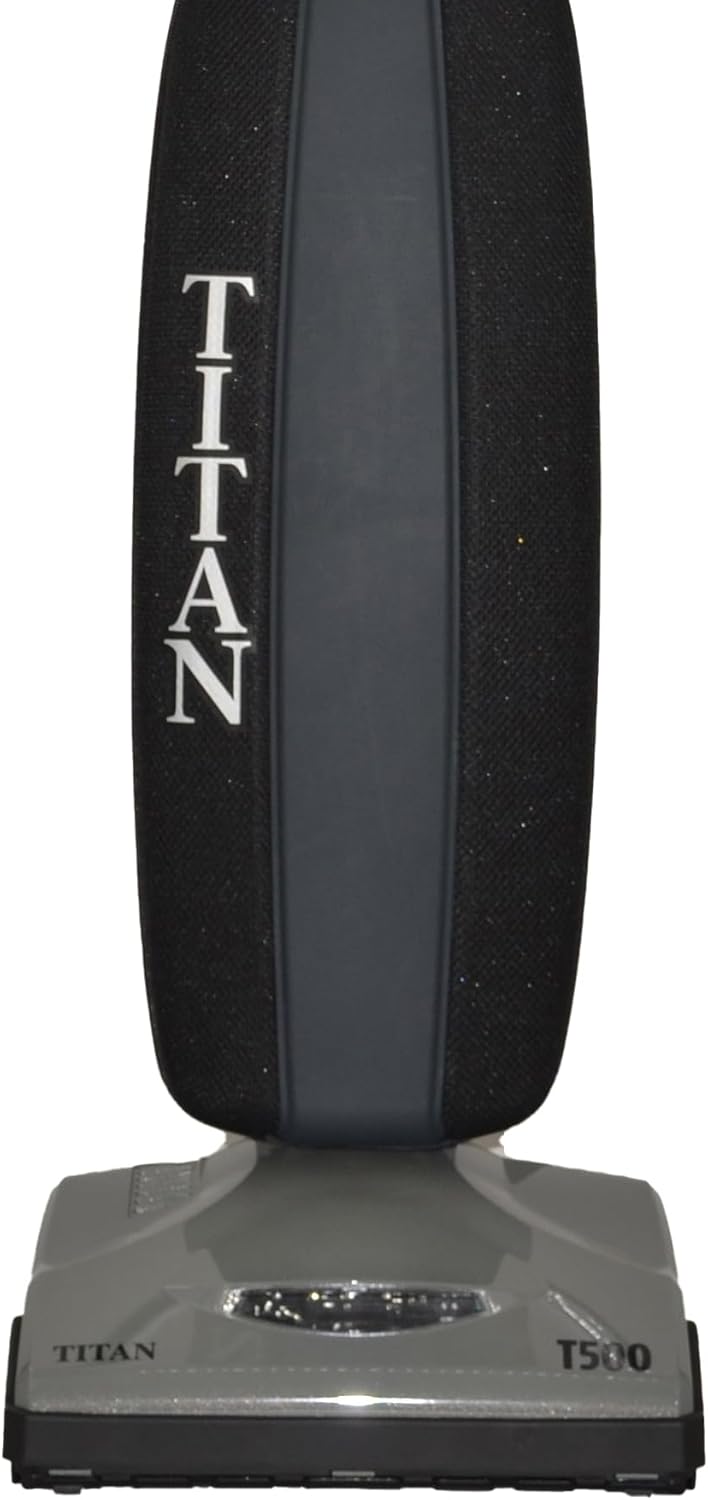 Titan T500 Cordless Lightweight Upright Vacuum Cleaner, HEPA Filtration, Lithium Ion Battery w/ 60 Minute Run time, Bagged, Multi Surface for Carpet & Hard Floors, Black & Silver