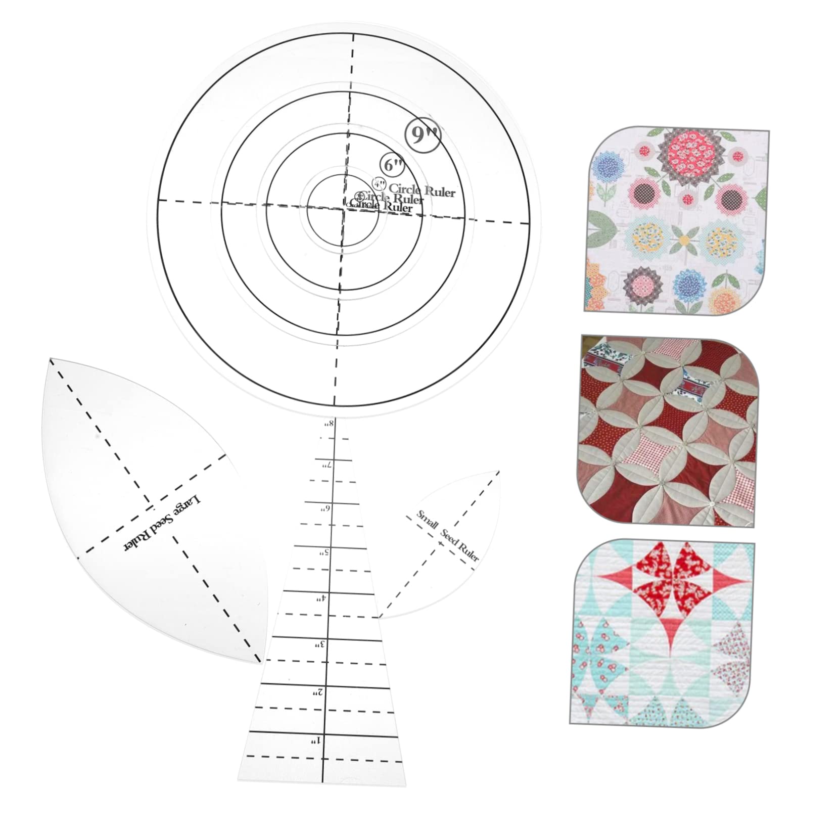 Plantillas De Acolchado y Costura Kit De Reglas Para Patchwork Diseño Práctico Acrílico Duradero