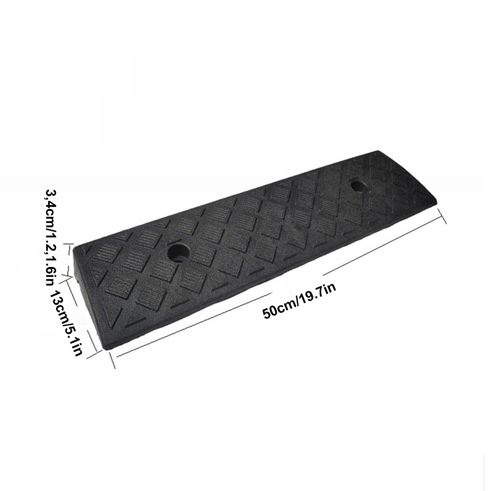Genérico Rampa de Acceso portátil para bordillos - Rampa de umbral de plástico Ligero para Coches, Bicicletas, sillas de Ruedas y carretillas - Antideslizante, Ideal para aceras, 50x13x4cm