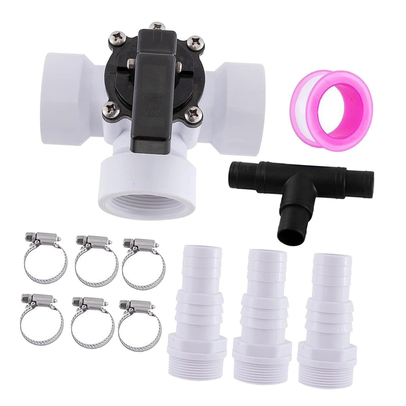 Adaptador de Manguera con válvula desviadora de Piscina, práctico y desviador de 3 vías para una práctica conexión de tubería de PVC.