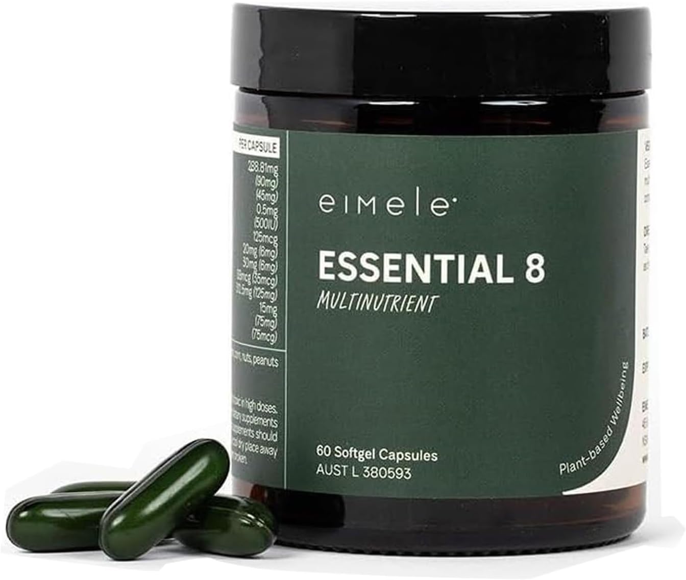 Essential 8 | Multivitamin for Energy & Immunity Support | 8 Essential Nutrients | Calcium, Vitamin B12, Omega3, Zinc, Iron, Vitamin D & More | Non-GMO, Vegan, GF | 30 Servings (60 Softgel Capsules)