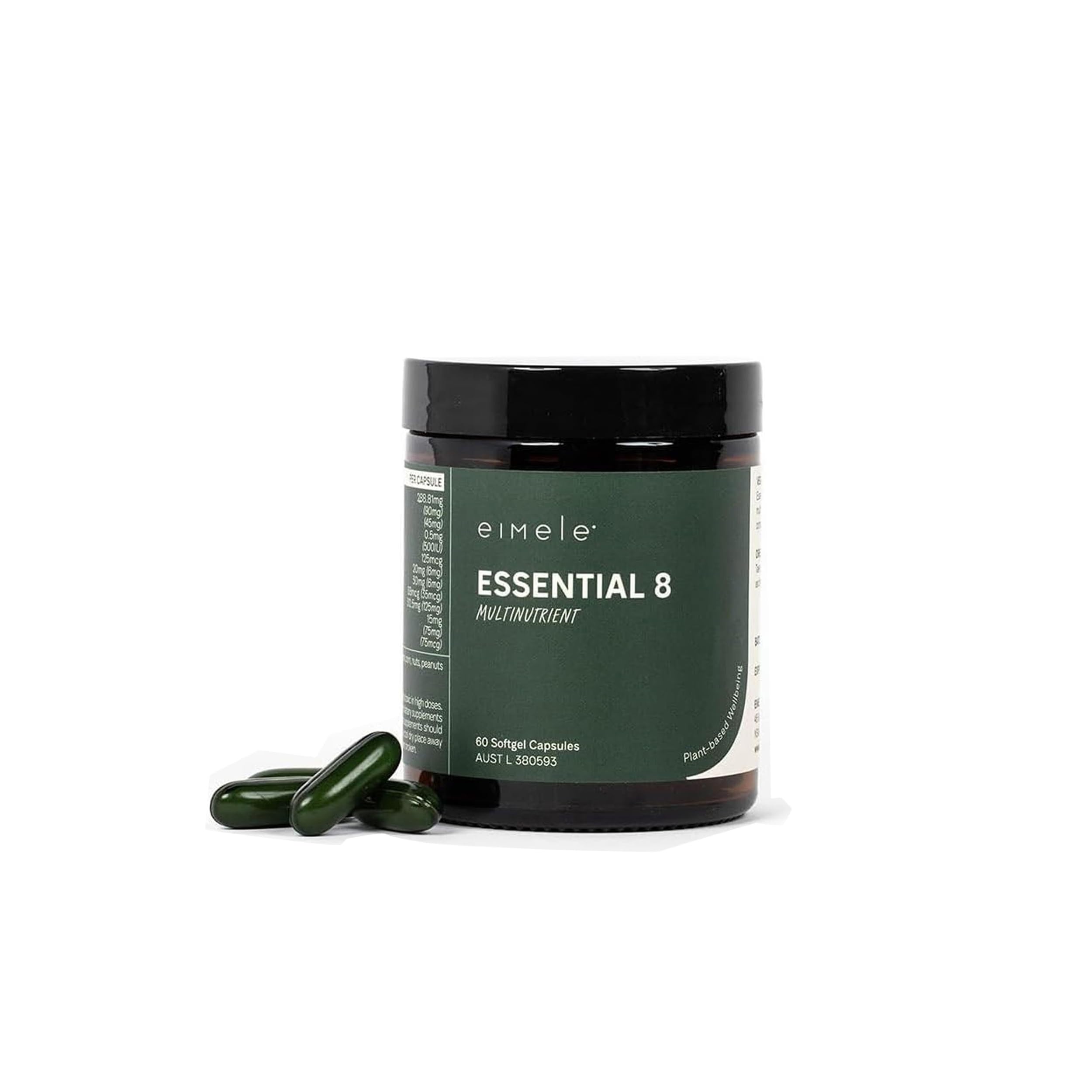 Essential 8 | Multivitamin for Energy & Immunity Support | 8 Essential Nutrients | Calcium, Vitamin B12, Omega3, Zinc, Iron, Vitamin D & More | Non-GMO, Vegan, GF | 30 Servings (60 Softgel Capsules)
