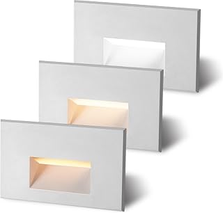 AXOTEXE LED Step Lights Outdoor Stair Lights Indoor 12V 4W, 3000K/4000K/5000K 3 Color Changing, Low Voltage Lights for Steps 150LM, IP66 Waterproof, White, 3-Pack