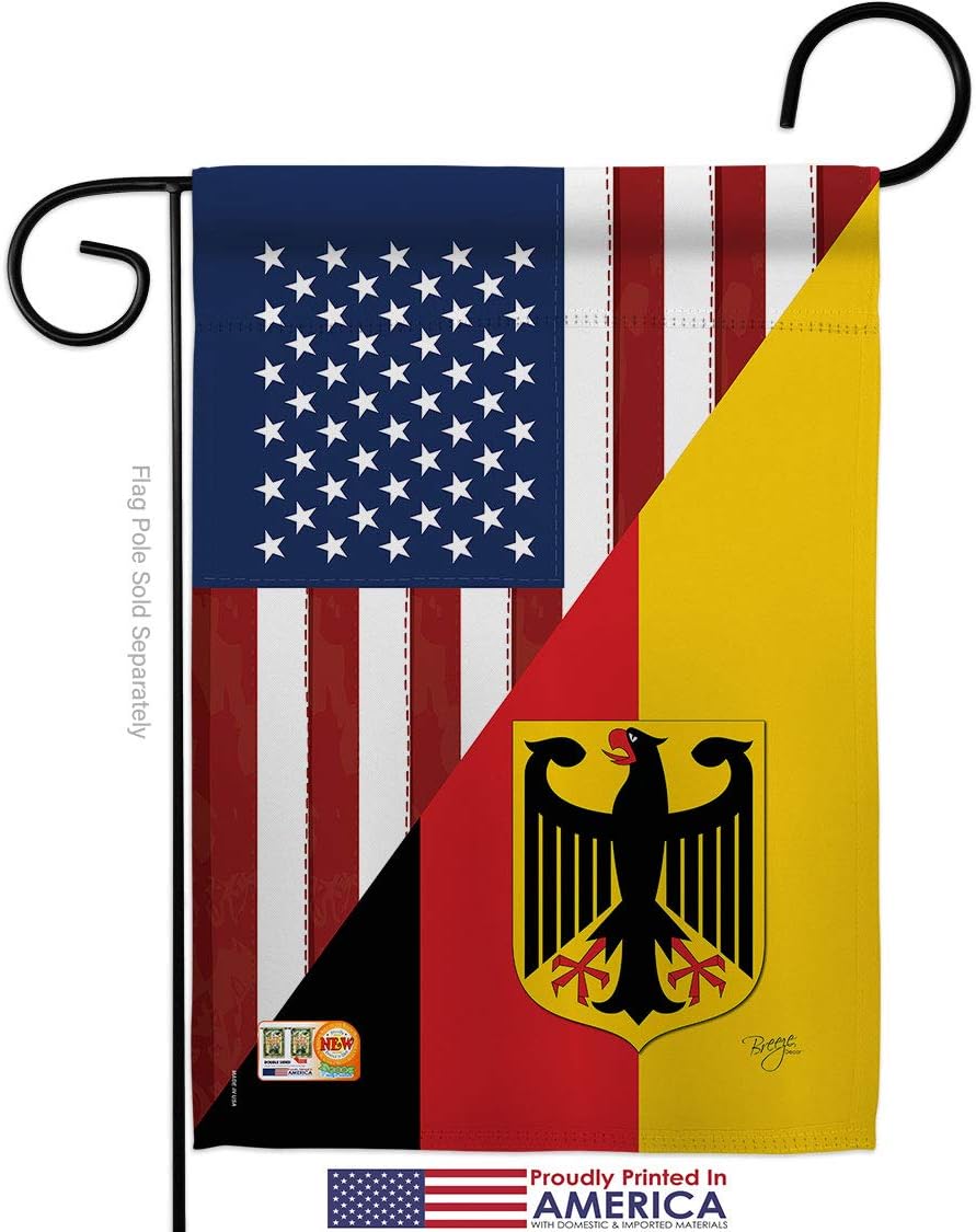 US German Friendship Garden Flag Set Wall Hanger Regional USA American Alliance World Country Particular Area Small Decorative Gift Yard House Banner Made in 13 X 18.5