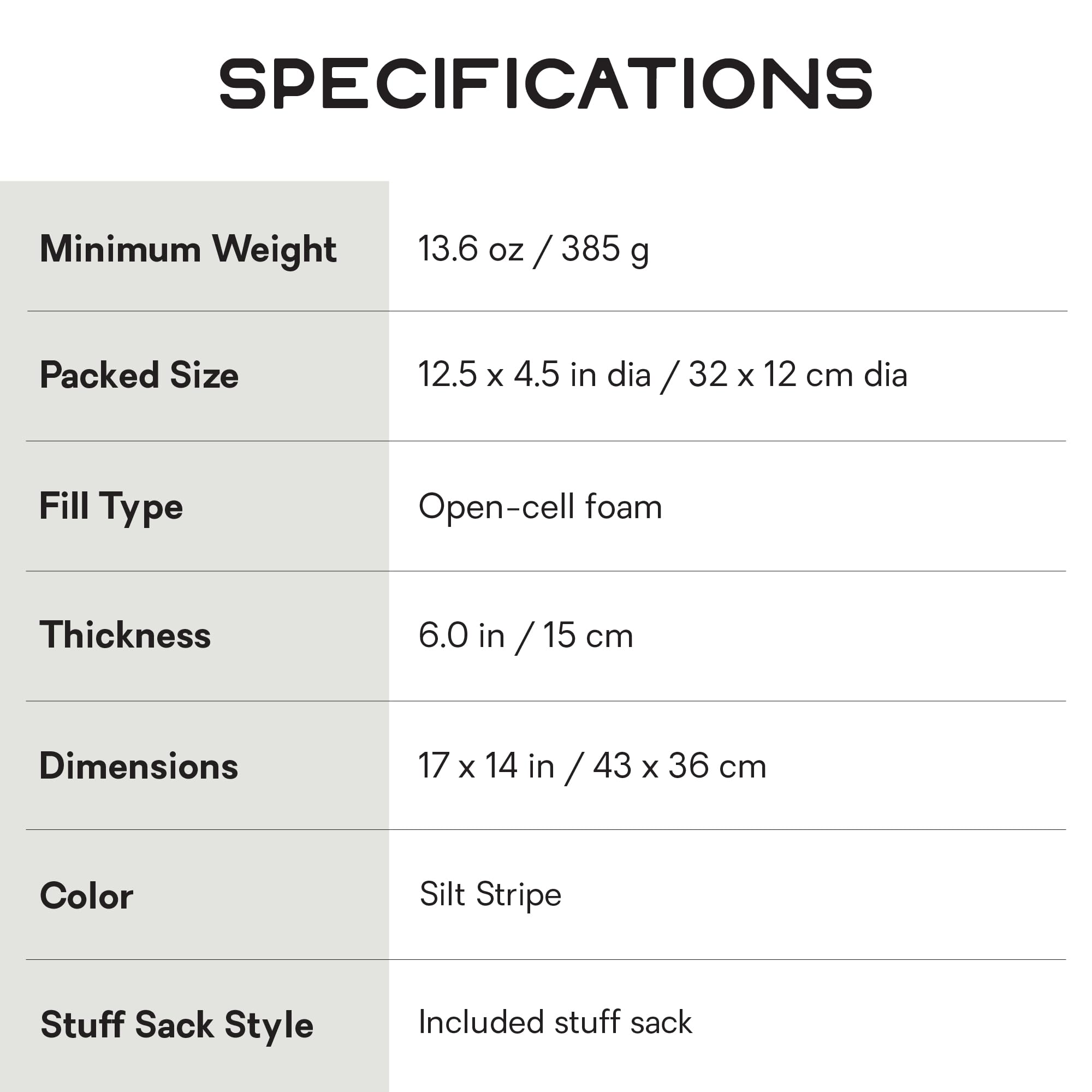 Nemo Equipment Unisex Fillo King Oreiller, silt Stripe, One Size