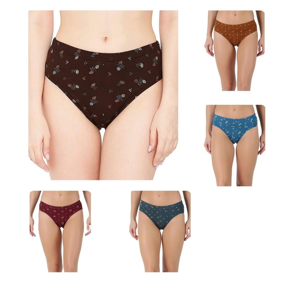 Sri GV Women’s Cotton Panty|Women’s Cotton Hipster Innerwear,Underwear Floral Printed Panties|Women’s Panties Assorted Briefs (Multicolor Pack of 5)-picture-30