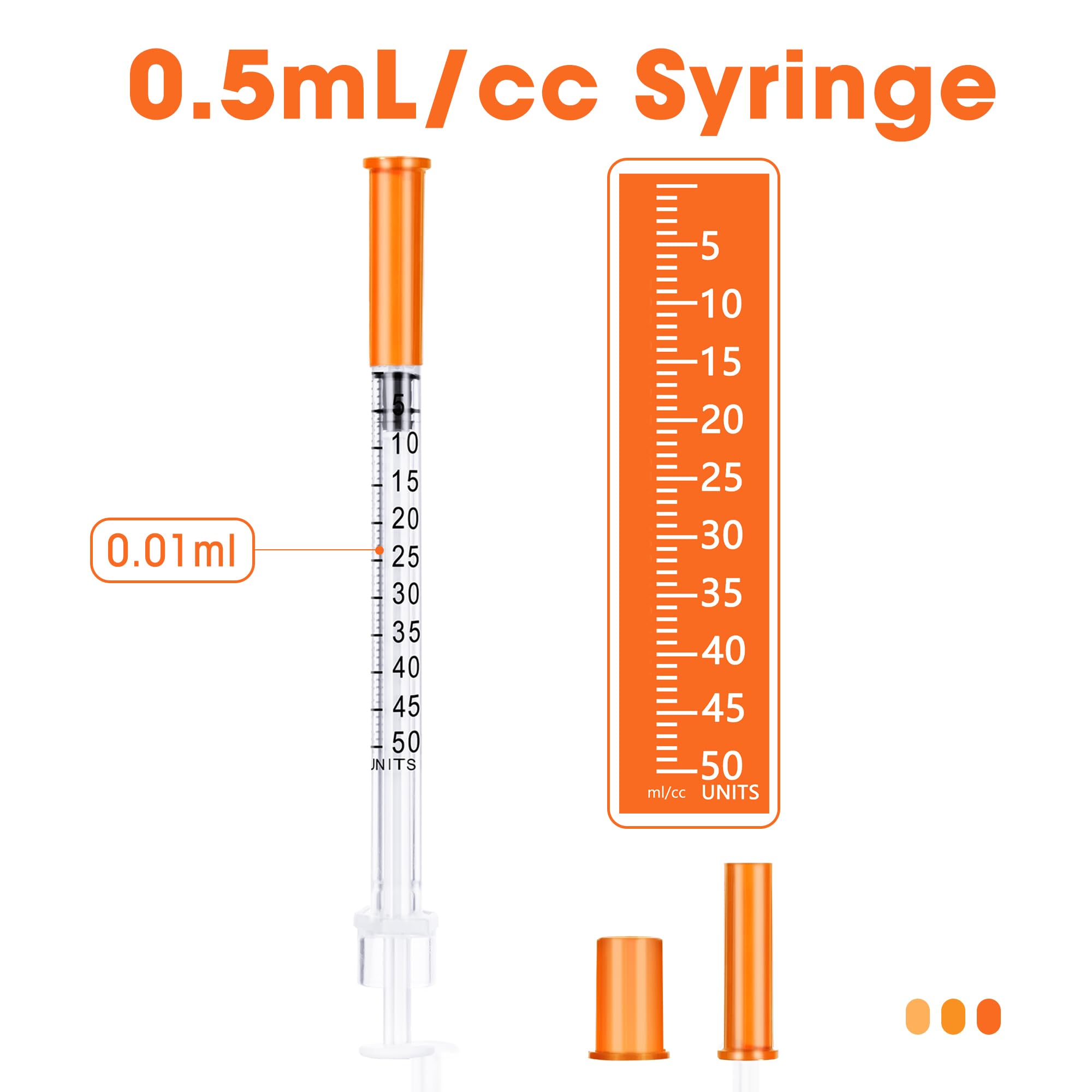 Lab Syringes - 0.5ml 32G - 20 Pack -2