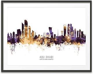 Abu Dhabi Skyline art print poster, unframed -11924
