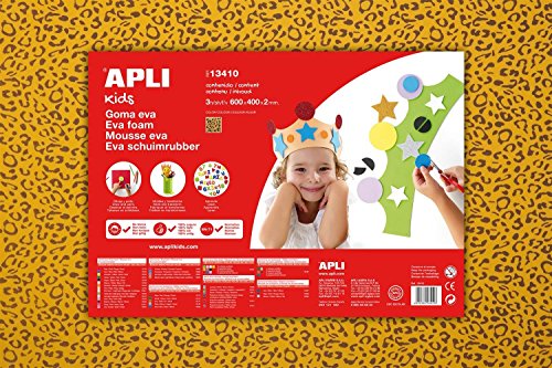 APLI Kids 13410-Goma EVA impresa leopardo 600 x 400 mm 3 hojas