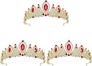 2 Piezas de Corona de Cristal Vintage y Coronas de Cristal con Diamantes de imitación (Color: Azul, tamaño: 6.3 x 6.3 x 2.4 in).