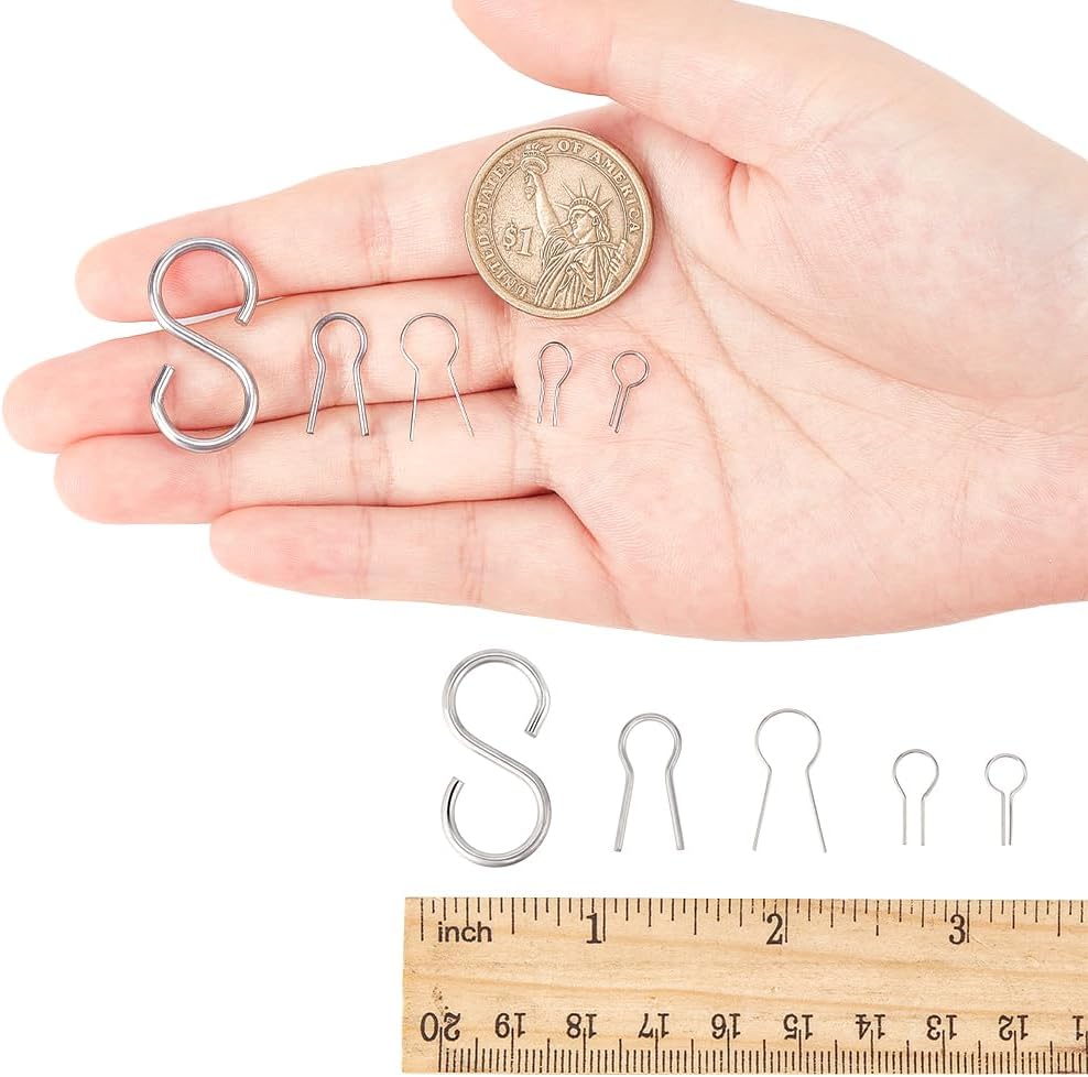 WEBEEDY 50 Pcs Hanging Hook for Kiln High Fire High Temperature Resistant Wire Jump Ring Hanging Hooks for Pendant, Ceramic Ornaments, Fusing in Glass