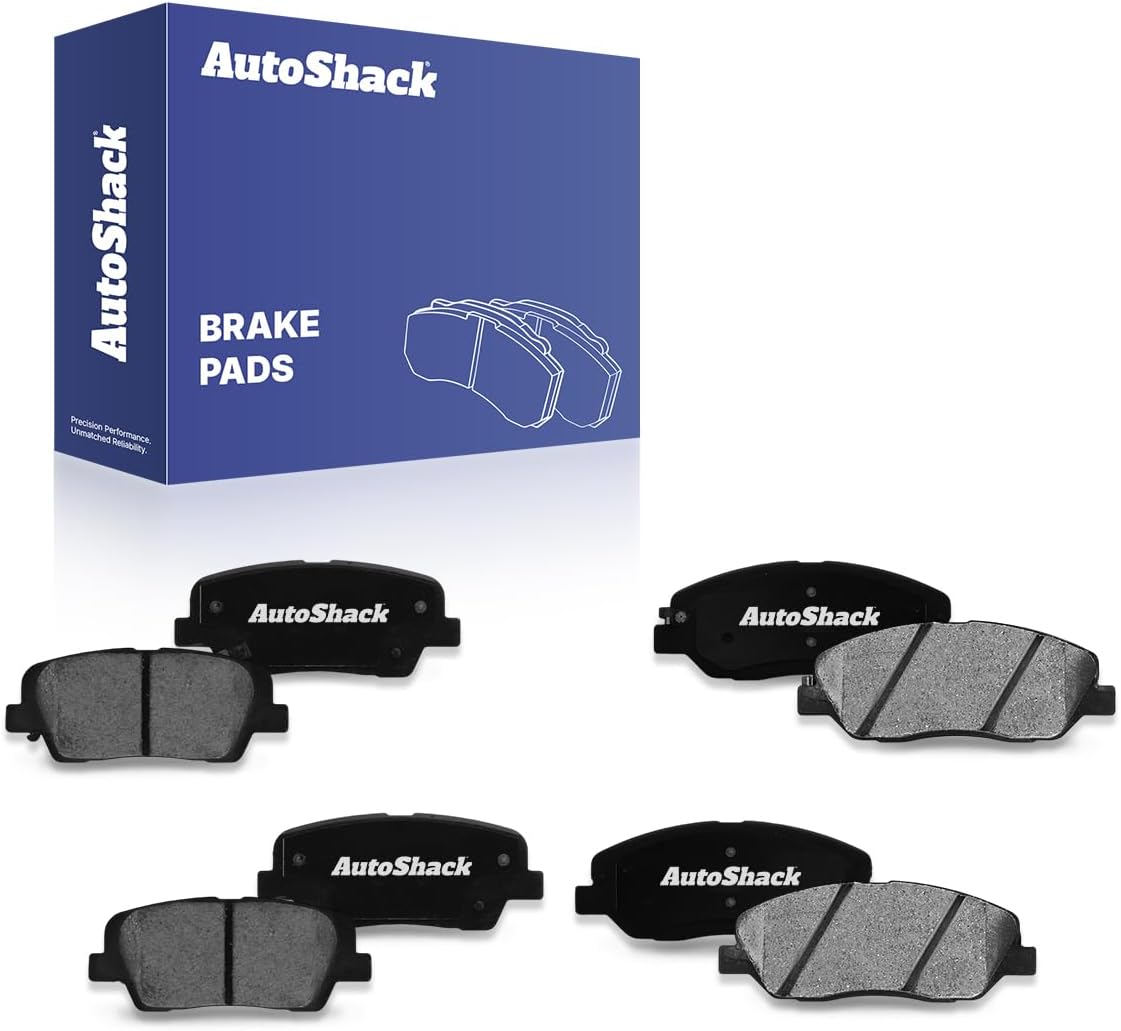 AutoShack Front & Rear Ceramic Brake Pad Set for Kia & Hyundai, Sedona 2006-2012, 2014 Entourage 2007-2010 Borrego 2009-2011 Santa Fe XL 2013, FWD AWD 4WD RWD V6 3.3L 3.5L 3.8L V8 4.6L