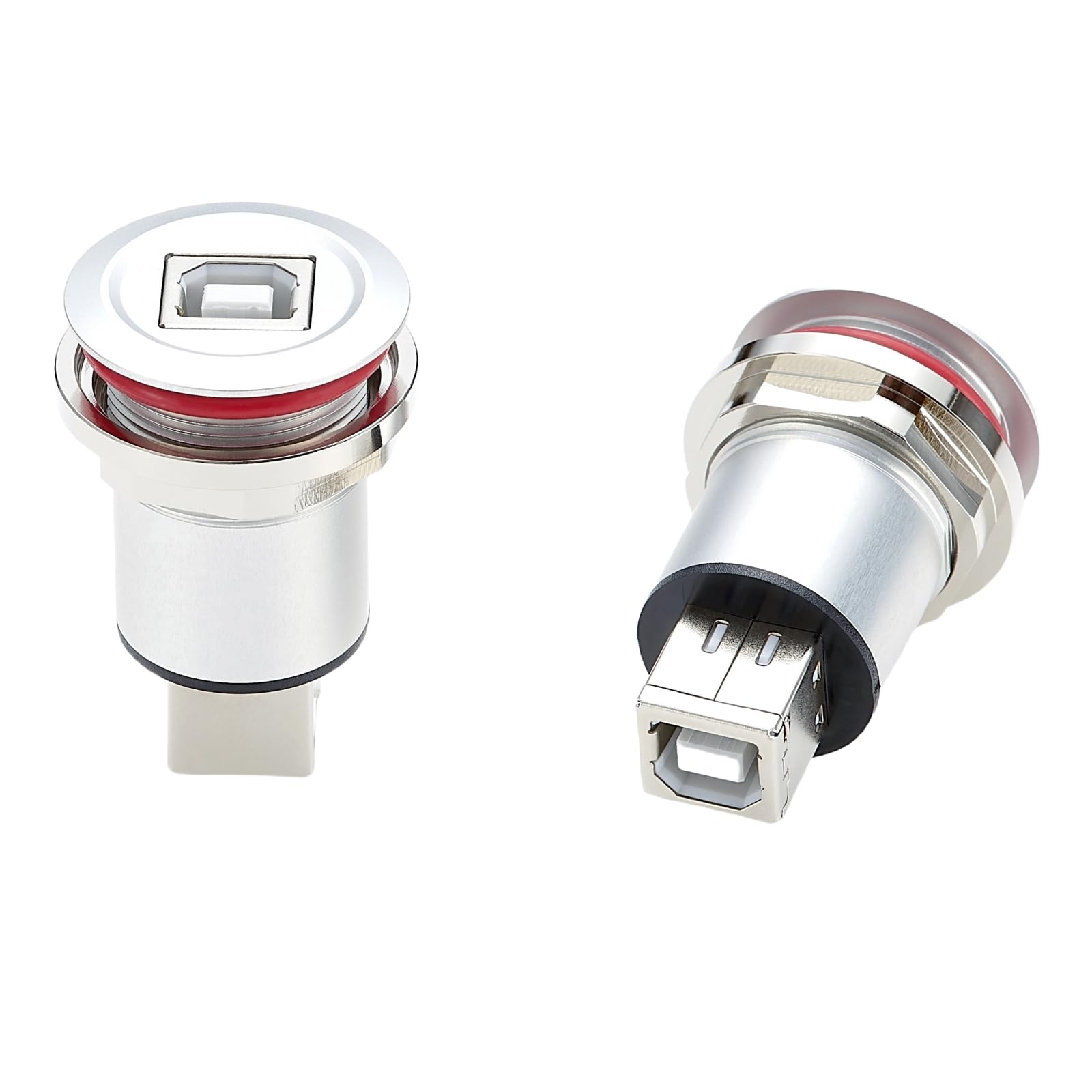 USB B żeński na żeński zmieniacz płci USB 2.0 typ B wpuszczany do montażu podtynkowego do montażu podtynkowego, bezszwowy adapter do drukarek, skanery do przesyłania danych (5 sztuk)