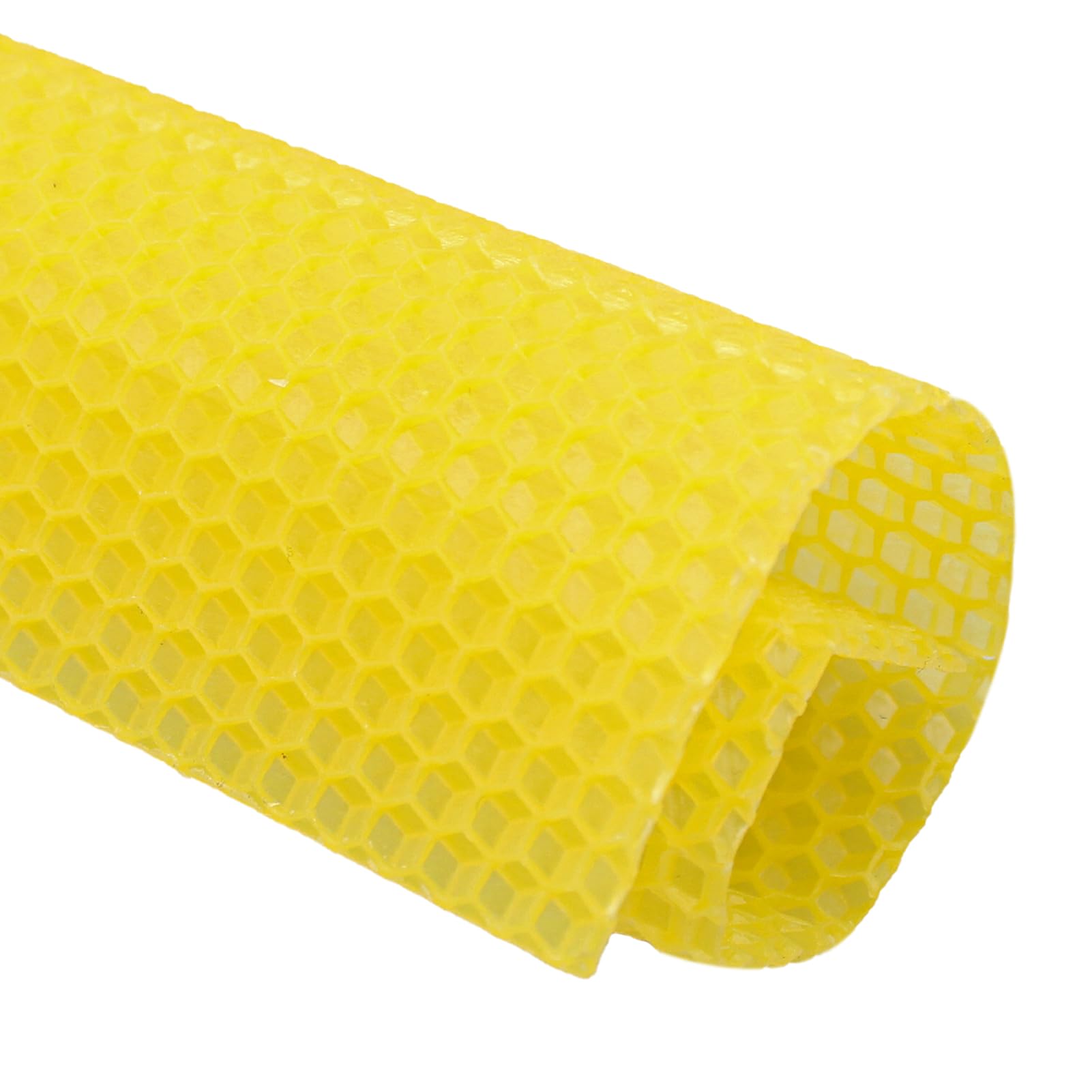 Feuilles De Cire D'abeille En Nid D'abeille - Lot De 6 - 20x15 Cm - Jaune - Pour Bougies Et DIY
