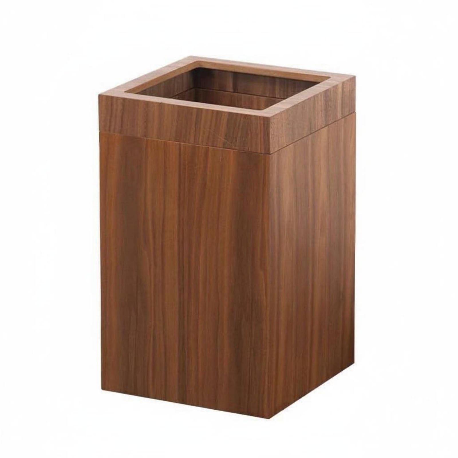 Qianly Holz Mülleimer natürliche Holzoptik rechteckiger Papierkorb stabil und skandinavischer Design Mülleimer für Wohnzimmer, Schlafzimmer, Büro, color to 1, Quadrat